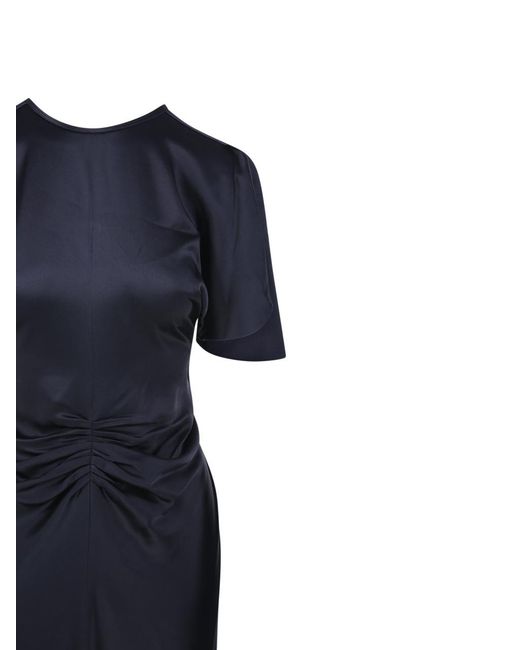 Victoria Beckham Blue Gathered Waist Floor Length Dress