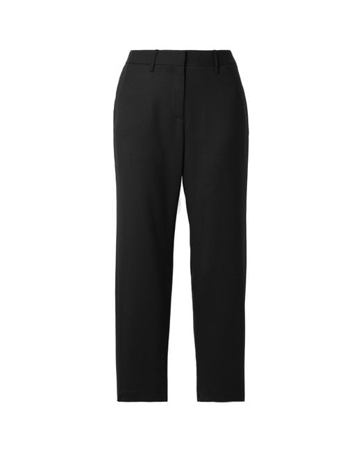 Nili Lotan Black Tel Aviv Wool-Blend Twill Straight-Leg Pants