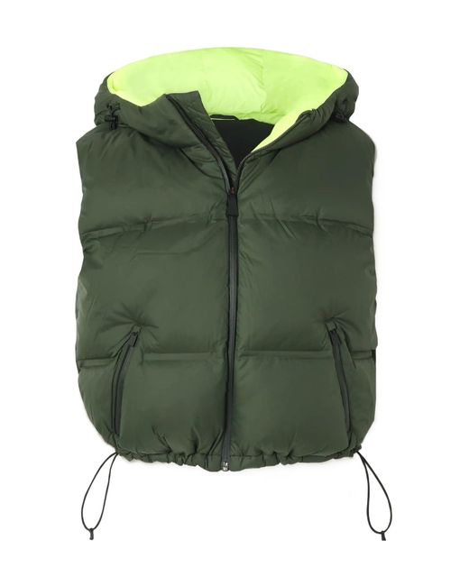 Aztech Mountain Green Snowbird Hooded Quilted Shell Down Gilet