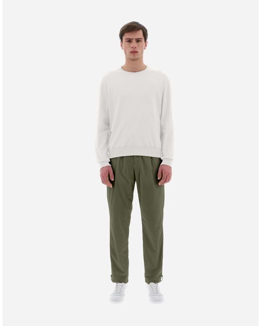 Herno White Logo Detailed Crewneck Sweatshirt for men