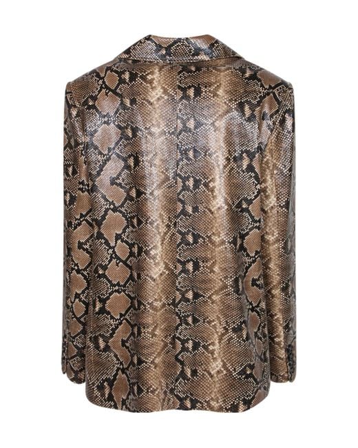 ERMANNO FIRENZE Brown Snake-Print Single-Breasted Blazer