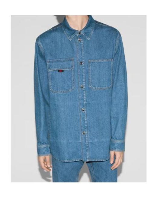 Gucci Blue Collared Long-Sleeve Denim Shirt for men
