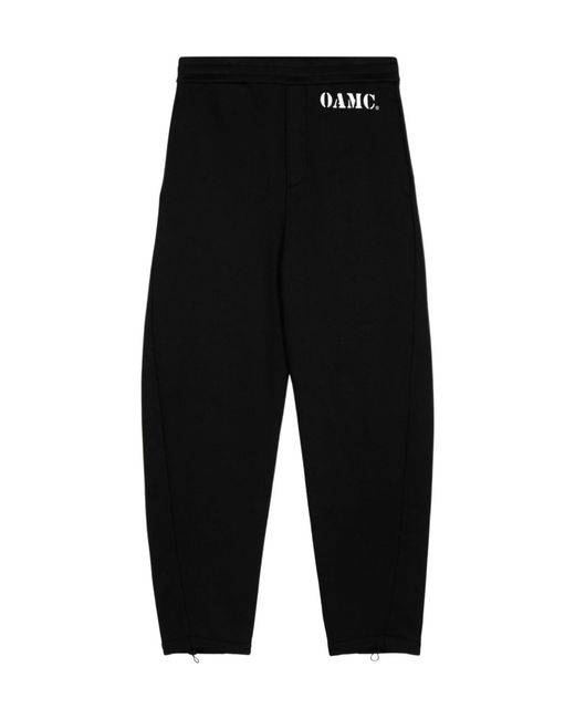 OAMC Black Geo Organic Cotton Track Pants for men