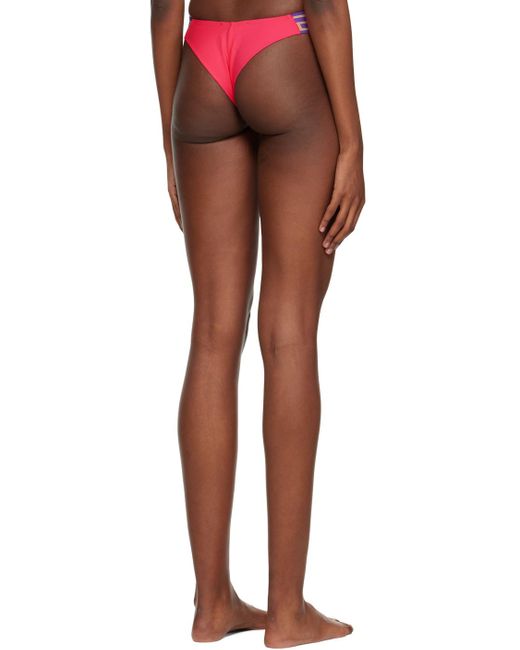 Versace Pink Greca-Pattern Printed Thong Bikini Bottoms