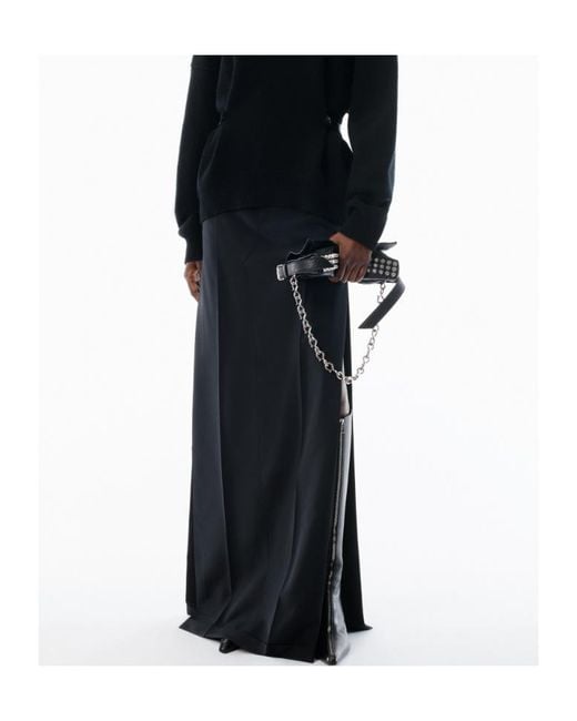Alexander Wang Black Mid Rise Tailored Maxi Skirt