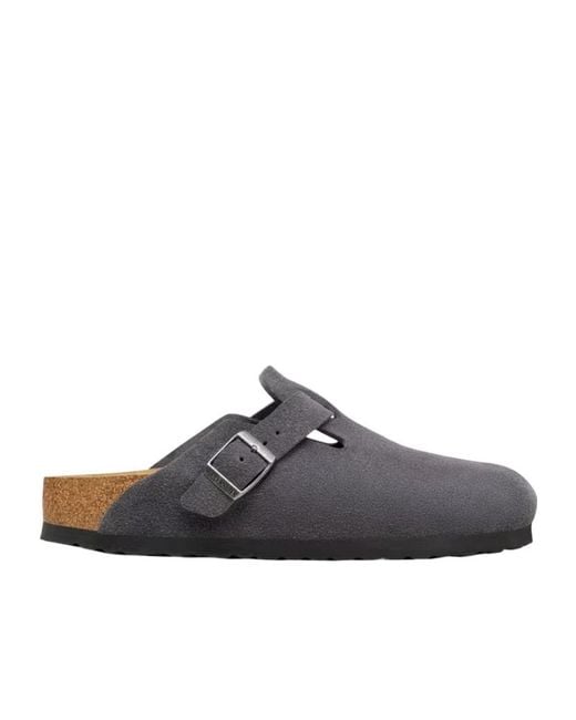 Birkenstock Brown Boston Suede Clogs for men