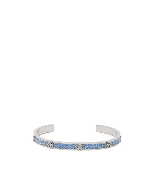 Tory Burch White Icon Pavé Cuff Bracelet
