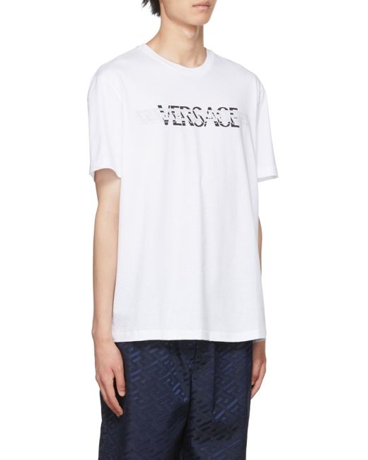 Versace White Logo Crew-Neck T-Shirt for men