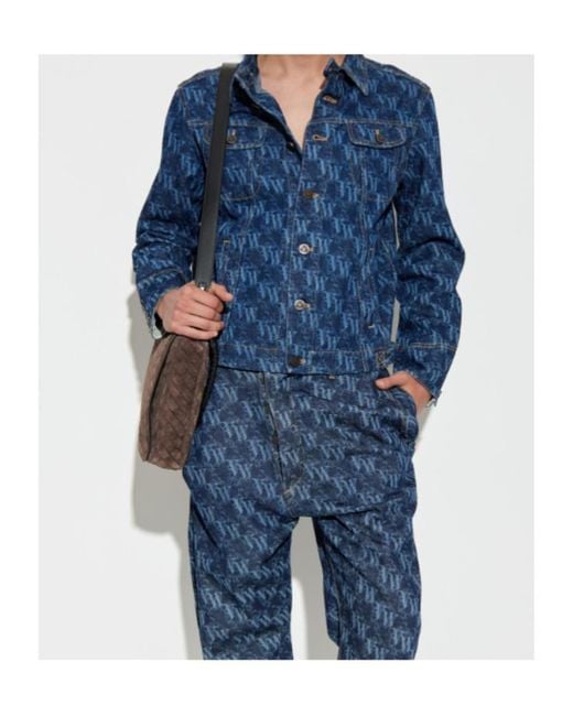Vivienne Westwood Blue Allover Logo Denim Jacket for men