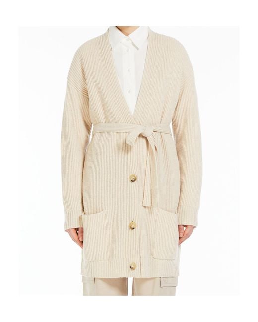 Weekend by Maxmara Natural V-Neck Wool Cashmere Sweater