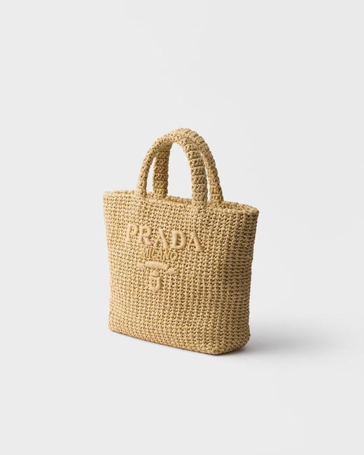 Prada Metallic Logo Detailed Small Tote Bag