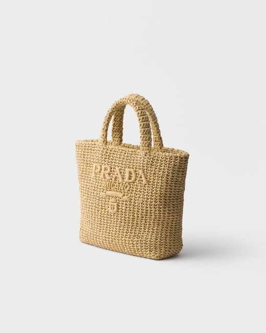 Prada Metallic Logo Detailed Small Tote Bag