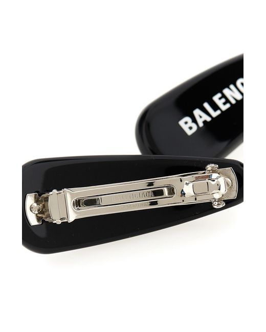 Balenciaga Black Logo Detailed Two Hair Clips
