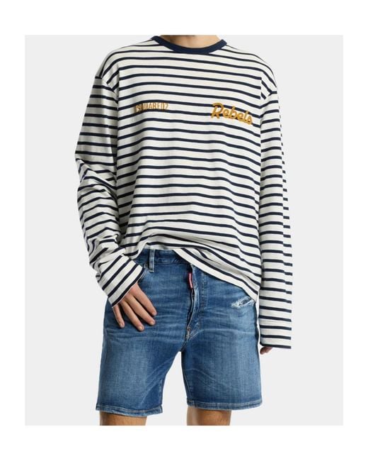 DSquared² Blue Distressed Denim Shorts for men