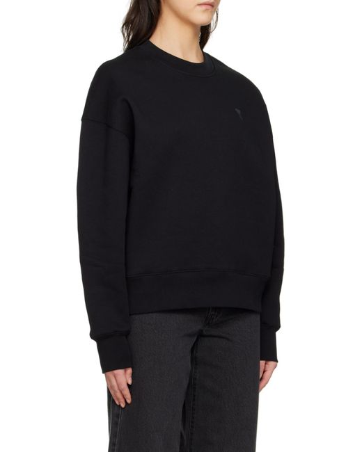 AMI Black Ami De Coeur Crewneck Sweatshirt for men