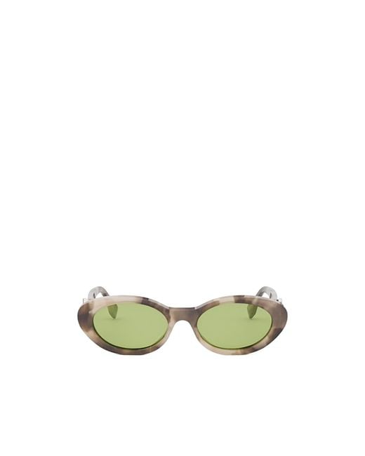 Fendi Green Eyewear Oval Frame Sunglasses