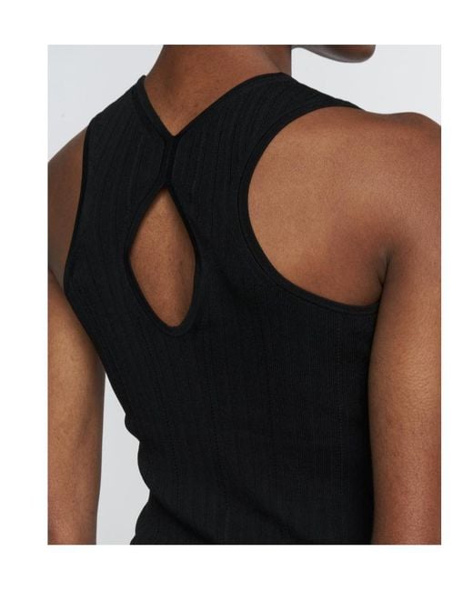Joseph Black Keyhole Ribbed Top