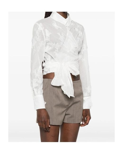 Mazzarelli White Long-Sleeved Shirt