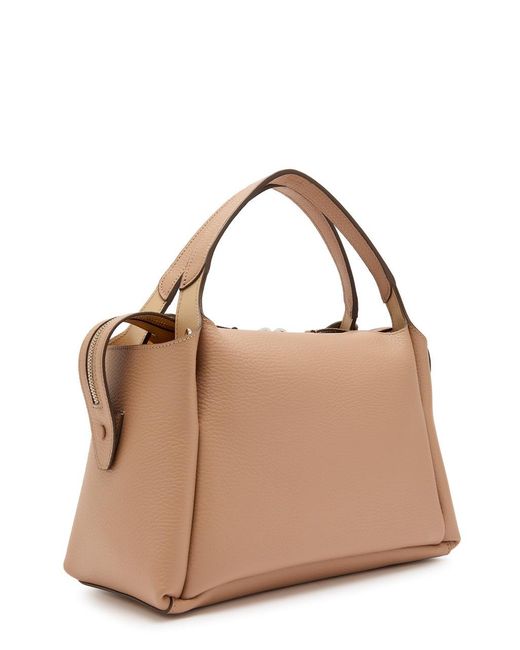 Tod's Brown Grained Leather Top Handle Bag