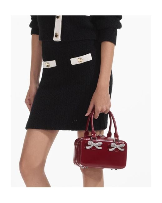 Self-Portrait Black Knitted Mini Skirt