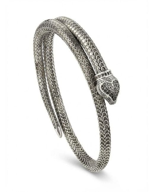 Gucci Men's Metallic Logo Snake Bracelet