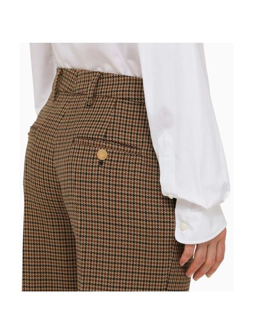Prada Brown Houndstooth Tailored Pants