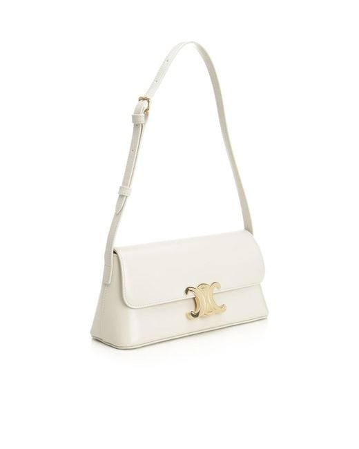 Céline White Flap Shoulder Bag