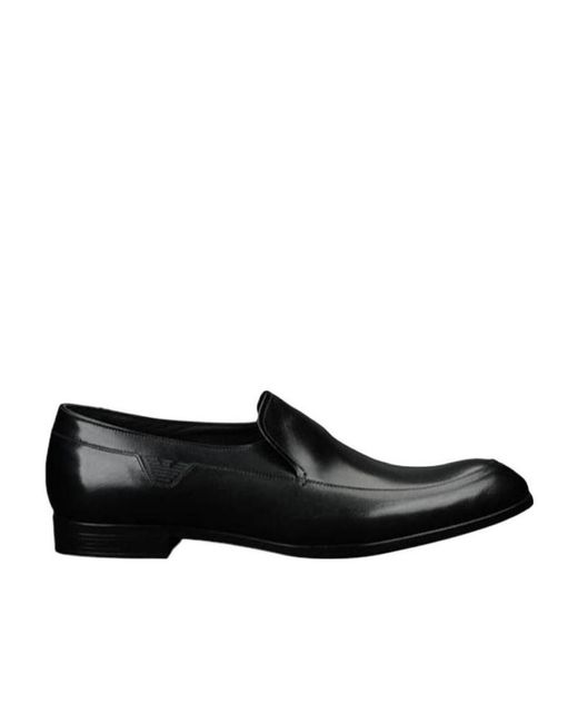 Emporio Armani Black Logo Business Casual Shoes for men