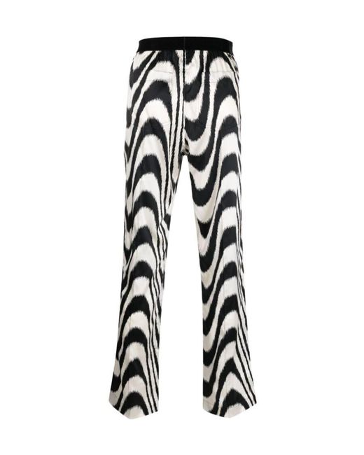Tom Ford Black Abstract Printed Wide Leg Pj Trousers for men