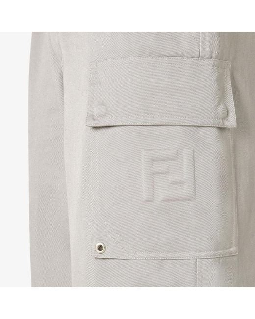 Fendi Gray Straight-Leg Cargo Trousers for men