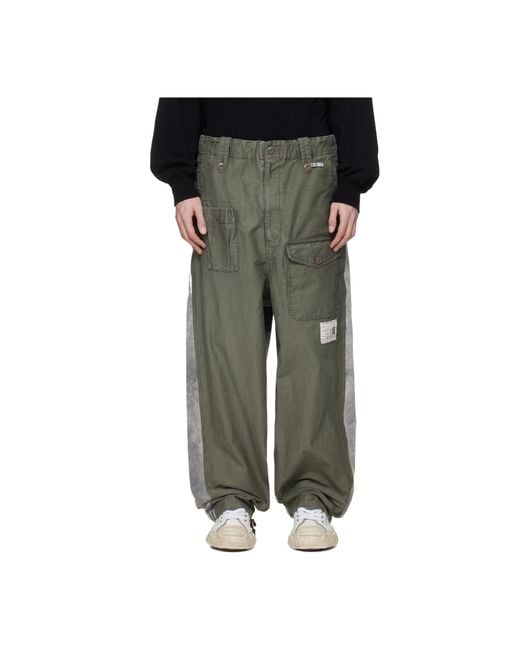 Maison Mihara Yasuhiro Green Patch-Pocket Cargo Pants for men