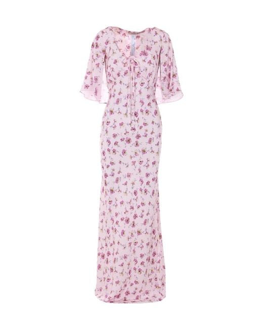 Twinset Pink Long Floral Print Dress