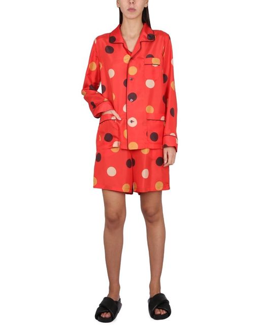 Aspesi Red Printed Shorts