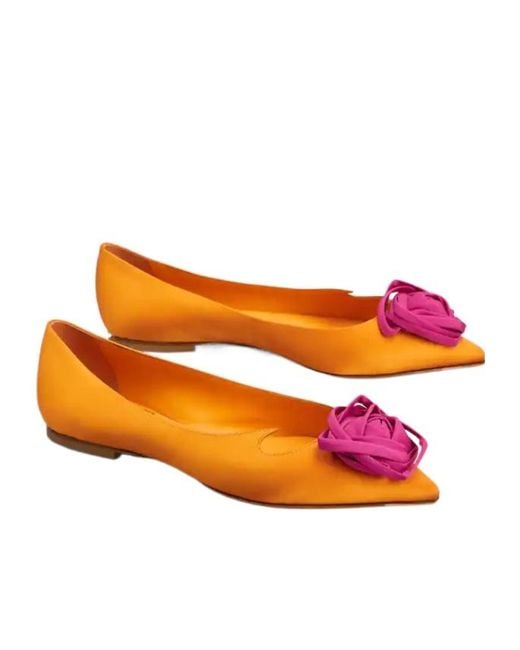 Roger Vivier Orange Rose Vivier Ballerinas