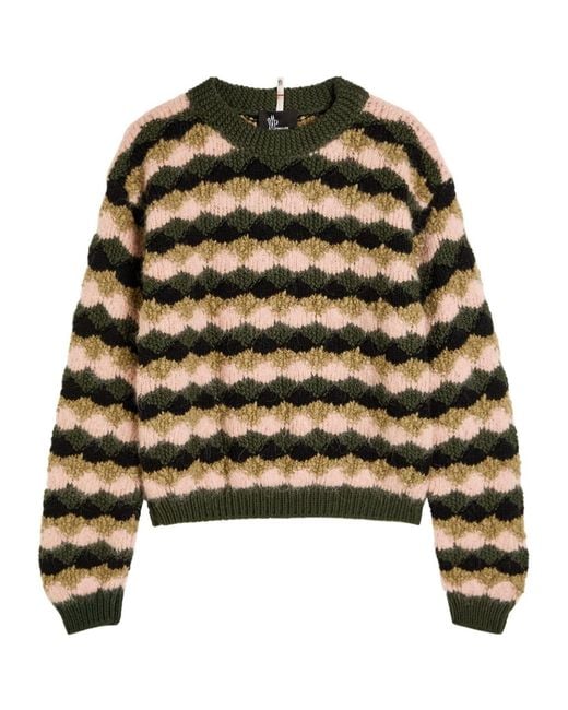 Moncler Black Striped Wool-Blend Jumper