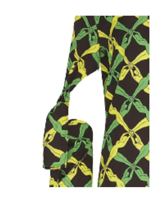 Bottega Veneta Green Graphic Printed Regular Fit Blouse