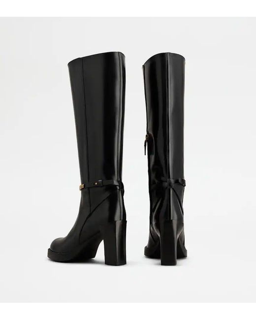 Tod's Black 80Mm Leather Boots