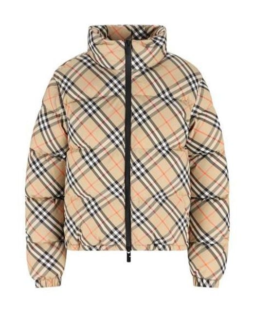 Burberry Metallic Checked Puffer Jacket