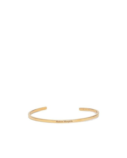 Maison Margiela White Logo Engraved Bracelet for men