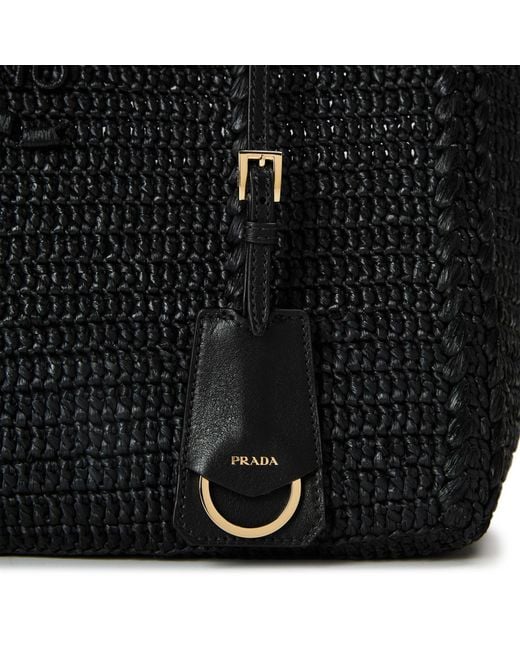Prada Black Simple And Elegant Woven Handbag