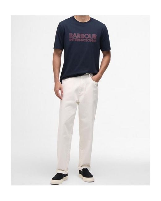 Barbour Blue Short-Sleeved T-Shirt for men