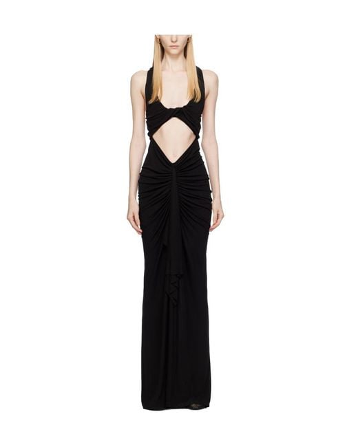 Christopher Esber Black Vivenda Drape Front Dress