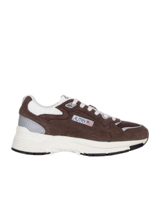 Autry Brown Hyperway Panelled Sneakers