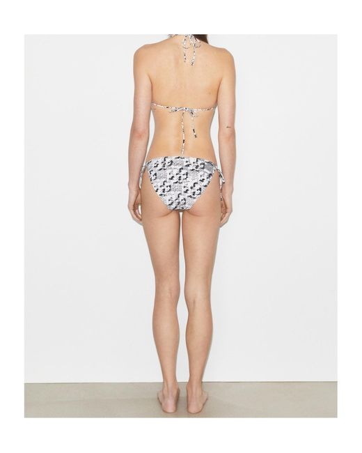 Tory Burch White All-Over Printed Drawstring Bikini Bottoms