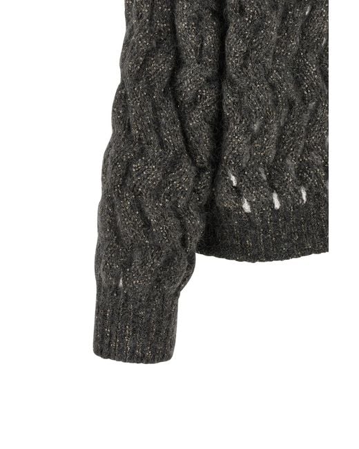 Brunello Cucinelli Gray 'Dazzling Waves' Sweater