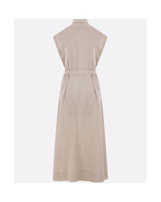 Brunello Cucinelli Natural Sleeveless Dress