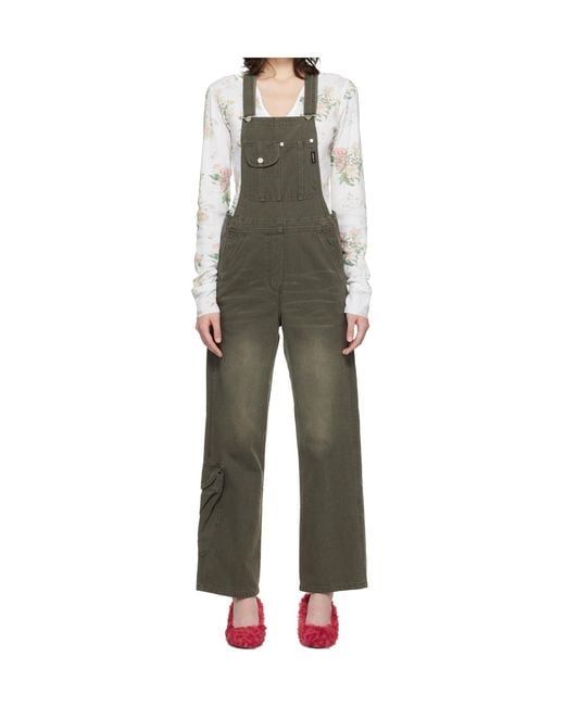 OPEN YY Green Cargo Pocket Overalls