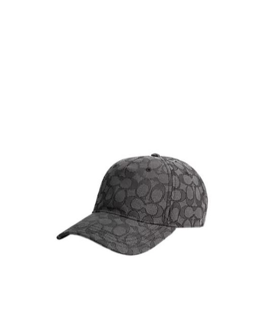 COACH Gray Signature Jacquard Baseball Hat for men