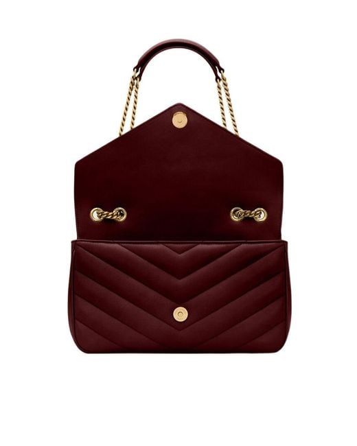 Saint Laurent Red Loulou Medium Shoulder Bag