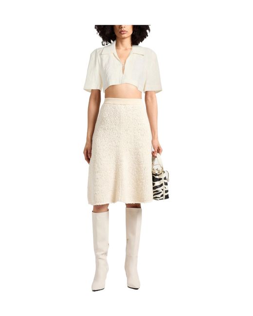 Jacquemus White Solid Cropped Top